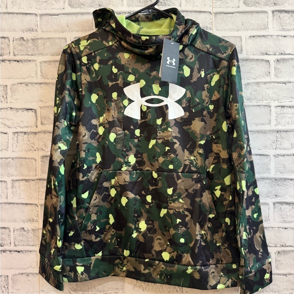 NWT! Youth Under Armour multi green camouflage print sweatshirt hoodie, Size YL - Picture 1 of 5